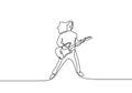 Rocker guitar player continuous single one line drawing minimalism Royalty Free Stock Photo