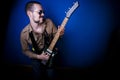 Rocker playing guitar Royalty Free Stock Photo