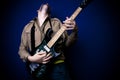 Rocker playing guitar Royalty Free Stock Photo