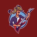 Rocker playing guitar. Royalty Free Stock Photo
