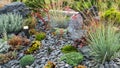 Rockery Garden with LED Lighting Installed Royalty Free Stock Photo