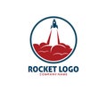 Rocket advance technology launching logo design Royalty Free Stock Photo