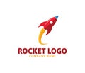 Rocket advance technology launching logo design Royalty Free Stock Photo