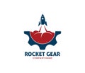 Rocket advance technology launching logo design Royalty Free Stock Photo