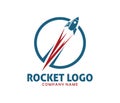 Rocket advance technology launching logo design Royalty Free Stock Photo