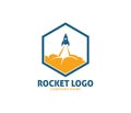 Rocket advance technology launching logo design Royalty Free Stock Photo