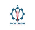 Rocket advance technology launching logo design Royalty Free Stock Photo