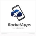 Rocket Application Logo Design Template Royalty Free Stock Photo