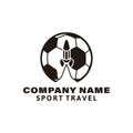 rocket and ball. travel sport agency logo Ideas. Inspiration logo design. Template Vector Illustration. Isolated On White Royalty Free Stock Photo
