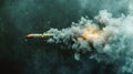 A rocket blasting off with visible smoke trail Royalty Free Stock Photo