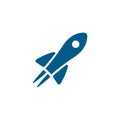 Rocket Blue Icon On White Background. Blue Flat Style Vector Illustration Royalty Free Stock Photo