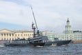 Rocket boat `Chuvashia` takes part in the military parade in honor of Navy Day Royalty Free Stock Photo