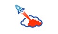 Rocket Booster Cloud Object Logo Royalty Free Stock Photo