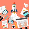 Rocket Business startup Royalty Free Stock Photo