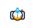 Rocket Camera Icon Logo Design Element