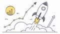 Rocket and checklist, representing mission planning and execution. Vector Design, Generative AI