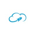 Rocket Cloud logo icon vector template, Creative design, Symbol Royalty Free Stock Photo