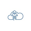 Rocket Cloud logo icon vector template, Creative design, Symbol Royalty Free Stock Photo