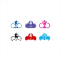 Rocket Cloud logo template. Vector Illustration Royalty Free Stock Photo