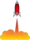 Rocket and cloud, rocket and startup logo
