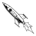 Rocket in comic style Royalty Free Stock Photo