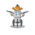 Rocket Cowboy in cartoon concept having guns