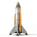 Rocket 3D render isolated on white background Royalty Free Stock Photo