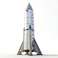 Rocket 3D render isolated on white background Royalty Free Stock Photo