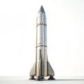 Rocket 3D render isolated on white background Royalty Free Stock Photo
