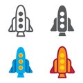 Rocket designed icons set. Vector illustration