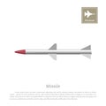 Rocket drawing on a white background. Ballistic missile icon Royalty Free Stock Photo