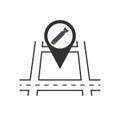 Rocket drop location icon. Potential danger icon