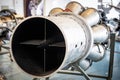 Rocket engine nozzle showing internal components and propulsion system Royalty Free Stock Photo