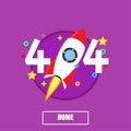 404 rocket error page background text. Found service information website graphic banner isolated. Oops not repair web vector wrong