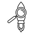 Rocket exploration icon, outline style Royalty Free Stock Photo