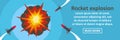 Rocket explosion banner horizontal concept Royalty Free Stock Photo