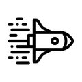 Rocket Fast Fly Icon Vector Outline Illustration