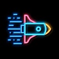 Rocket Fast Fly neon glow icon illustration