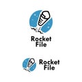 Rocket File Logo Premium Vector. File Rocket Ready Made Logo