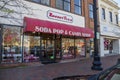 Rocket Fizz Soda Pop and Candy Shop with candy and gifts in the window in the Marietta Square in Marietta Georgia