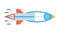 Rocket with Flames Icon for Space Travel Ambition, vector design Generative AI Royalty Free Stock Photo