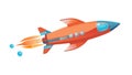 Rocket with Flames Icon for Space Travel Propulsion, vector design Generative AI Royalty Free Stock Photo