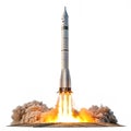 Rocket with flames illustration Royalty Free Stock Photo