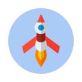 Rocket, flat vector icon. rocket icon f
