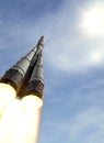 rocket flies into space Royalty Free Stock Photo