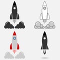 The rocket flies up Royalty Free Stock Photo