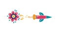 Rocket with Floral Jetstream, vector design Generative AI Royalty Free Stock Photo