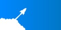 Rocket fly in the sky. Project start up with text space. Spacecraft launch, space travel Ã¢â¬â vector