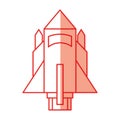 Rocket flying idolated icon