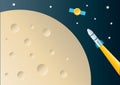 Rocket flying in space. Vector illustration decorative design Royalty Free Stock Photo